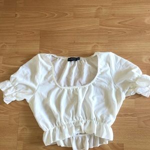 White cropped blouse